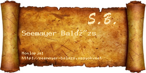 Seemayer Balázs névjegykártya